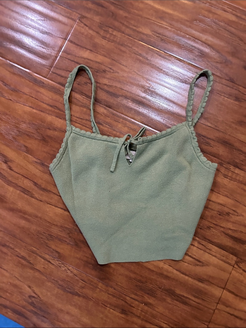 La Hearts Olive Green Knit Crop Cami